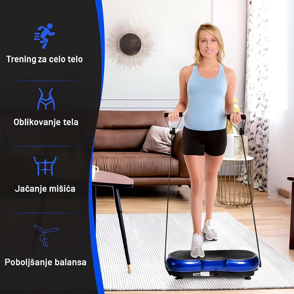 Vibraciona ploča za fitnes i masažu sa daljinskim upravljačem