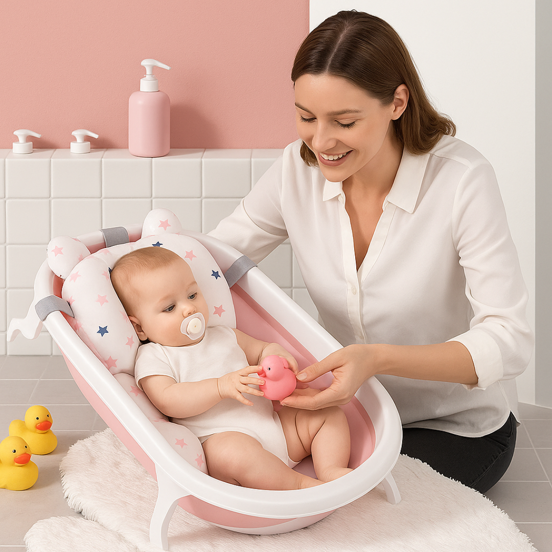 Rasklopiva mini kada za kupanje beba sa jastukom