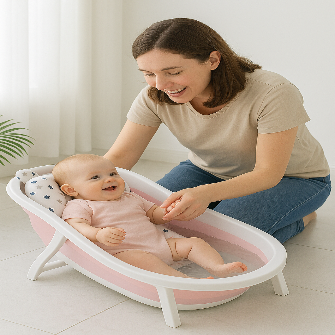 Rasklopiva mini kada za kupanje beba sa jastukom