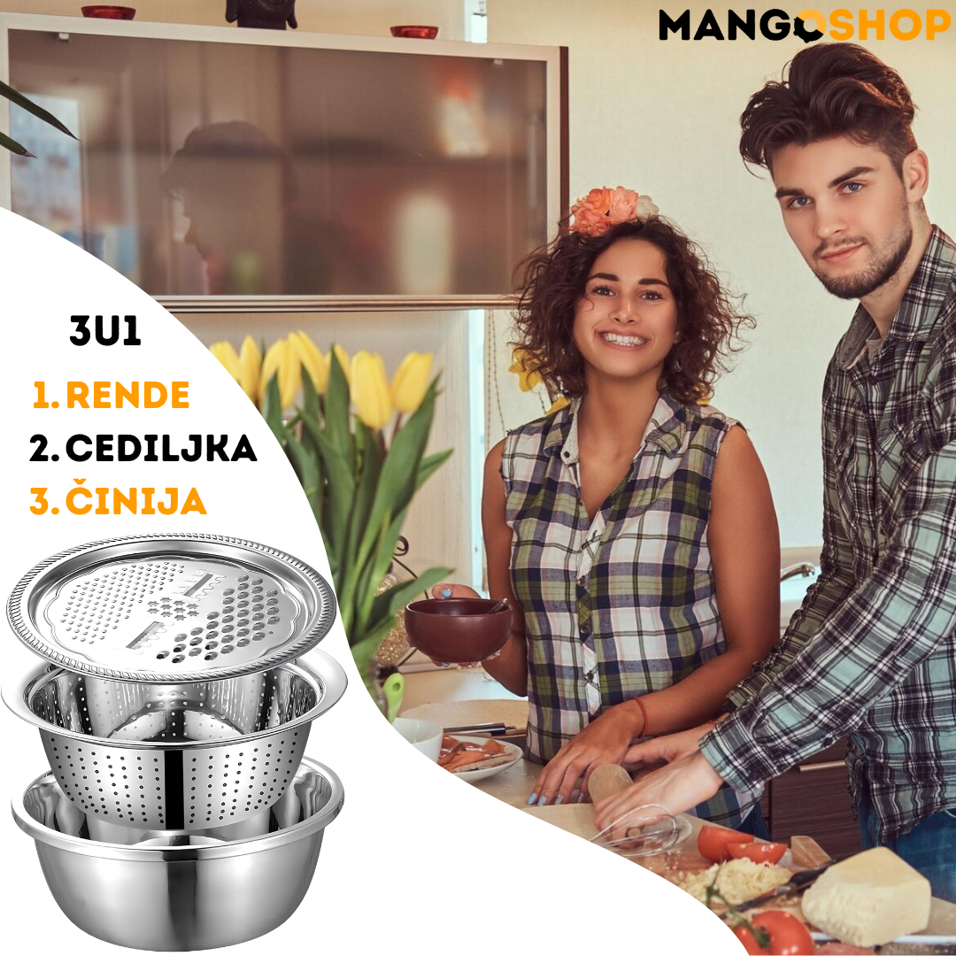 3u1 Cinija, cediljka i rende - rs-mangoshop.com