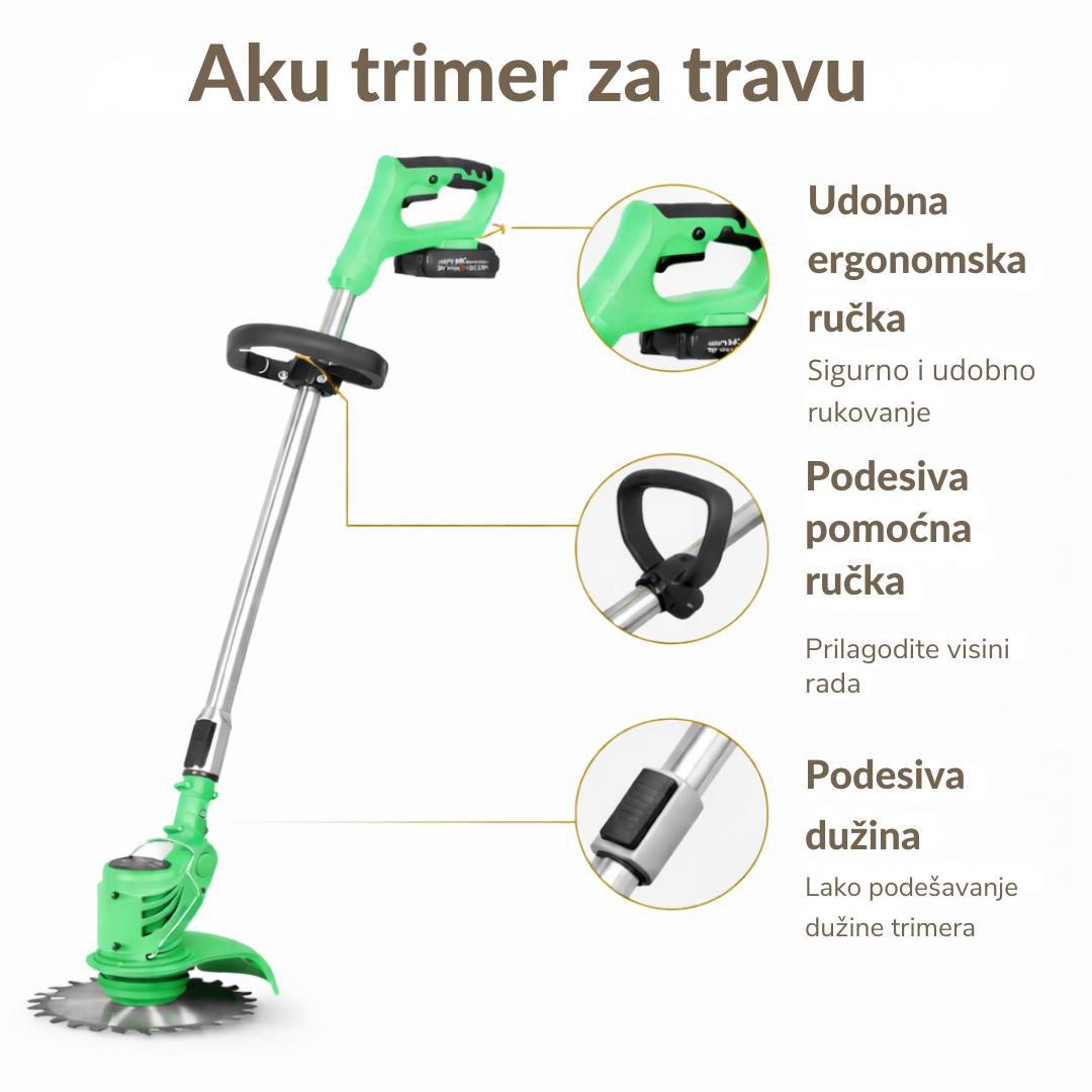 Aku trimer za travu sa 2 baterije - rs-mangoshop.com
