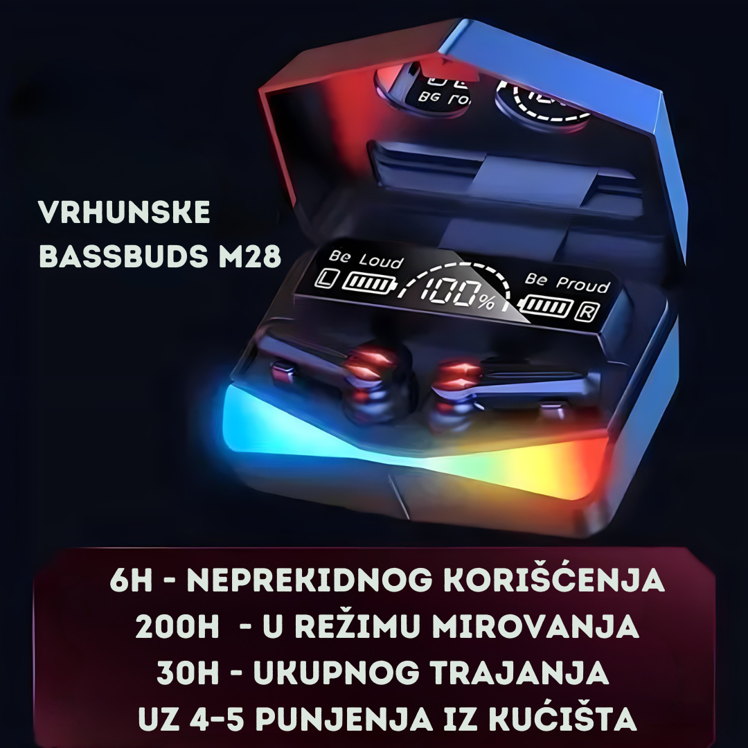 BASSBUDS M28 bluetooth slusalice - rs-mangoshop.com