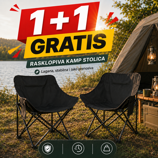 Sklopiva kamp stolica 1+1 GRATIS