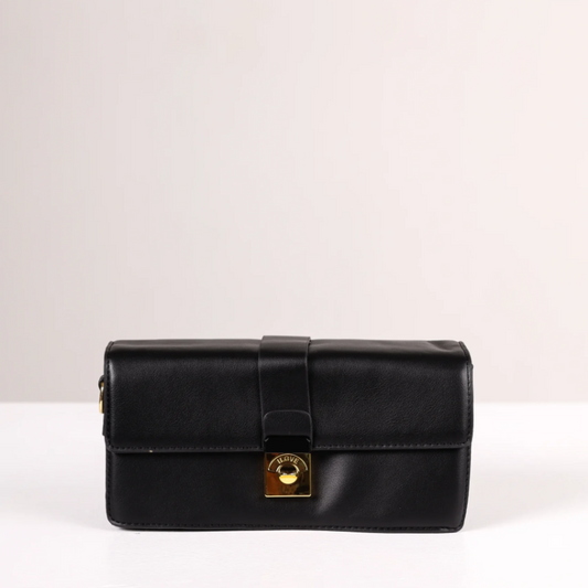 Crna torbica sa platnenim kaisem KA037 - rs-mangoshop.com