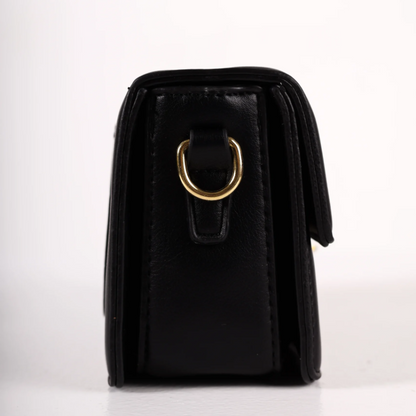 Crna torbica sa platnenim kaisem KA037 - rs-mangoshop.com