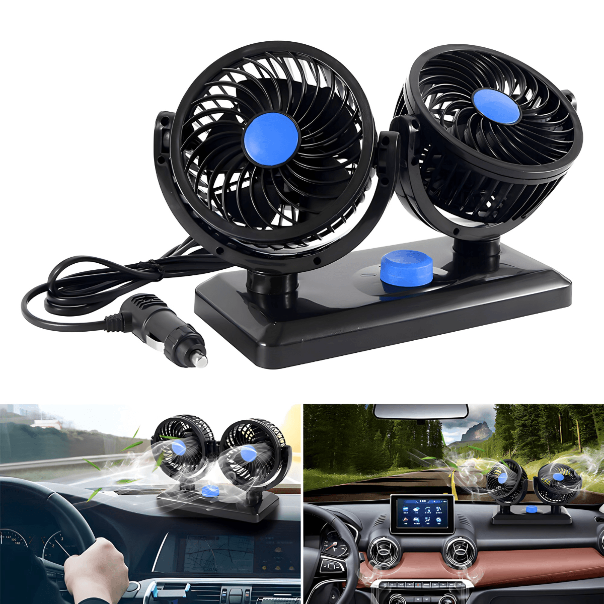 Dupli ventilator za auto 12v HX- T303 - rs-mangoshop.com