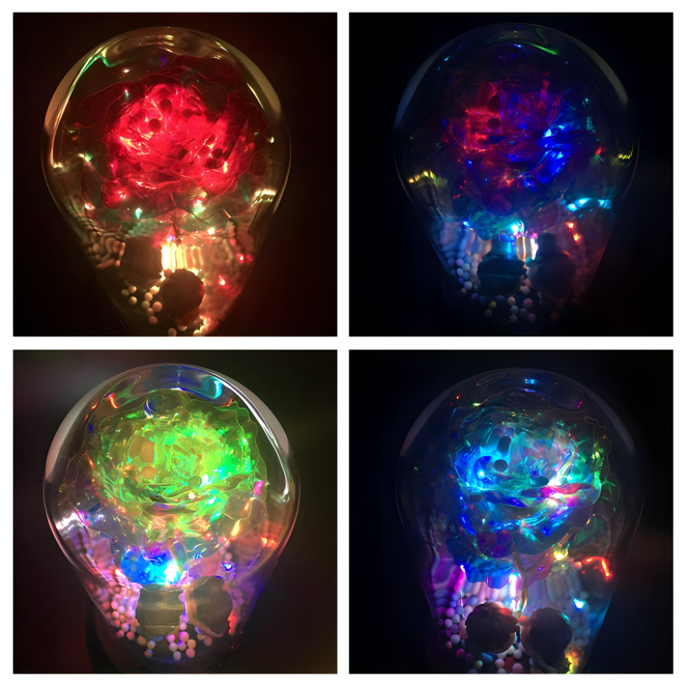Galaxy ruza u staklenom zvonu sa LED svetlom i figuricama - rs-mangoshop.com