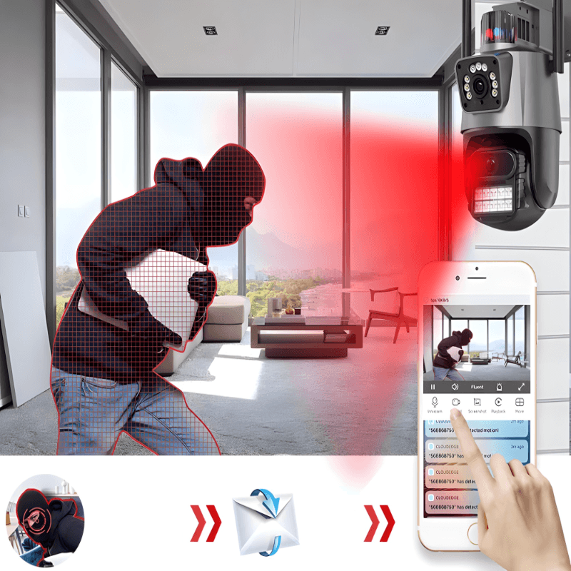 Ip kamera PTZ kamera sa 2 sociva i sirenom 4k 8x zoom - rs-mangoshop.com
