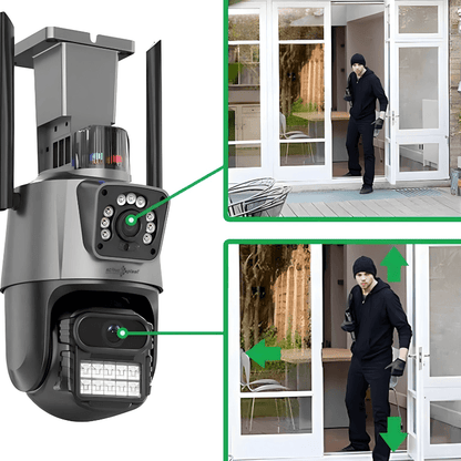 Ip kamera PTZ kamera sa 2 sociva i sirenom 4k 8x zoom - rs-mangoshop.com

