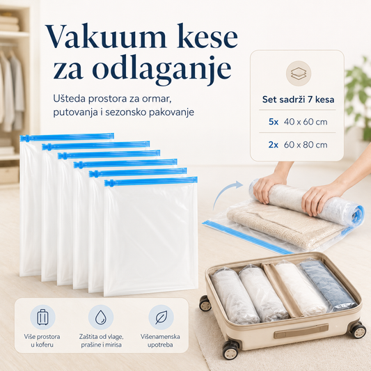 Samokompresione vakuumske kese bez usisivača - 7kom