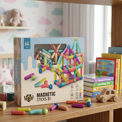 Magnetni set štapića i kugli - 64 Delova