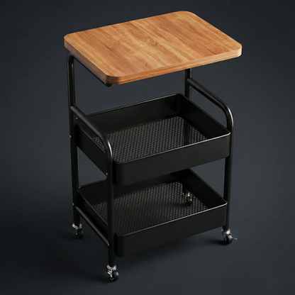 Pokretna polica sa drvenom pločom - rs-mangoshop.com
