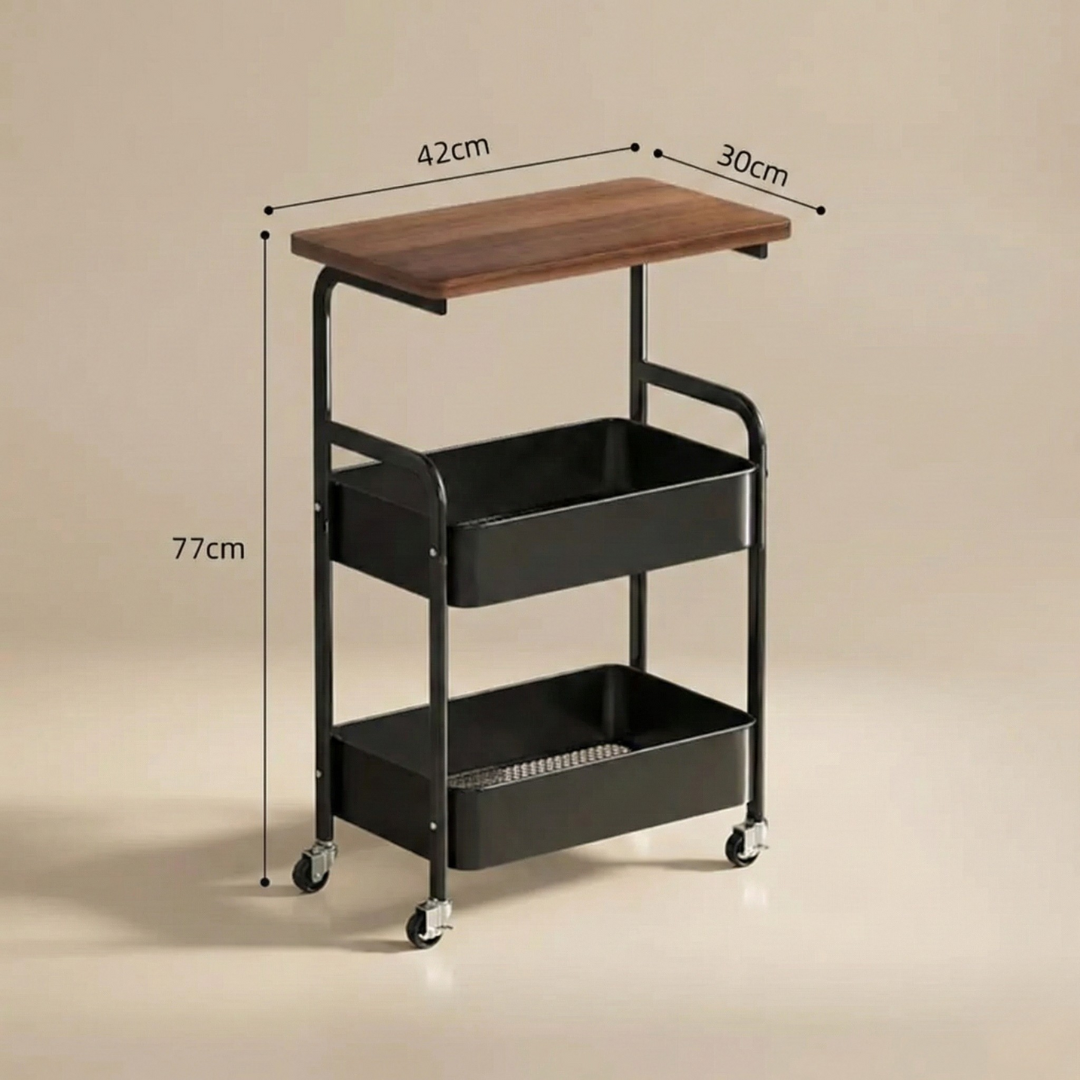 Pokretna polica sa drvenom pločom - rs-mangoshop.com
