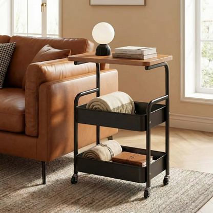 Pokretna polica sa drvenom pločom - rs-mangoshop.com
