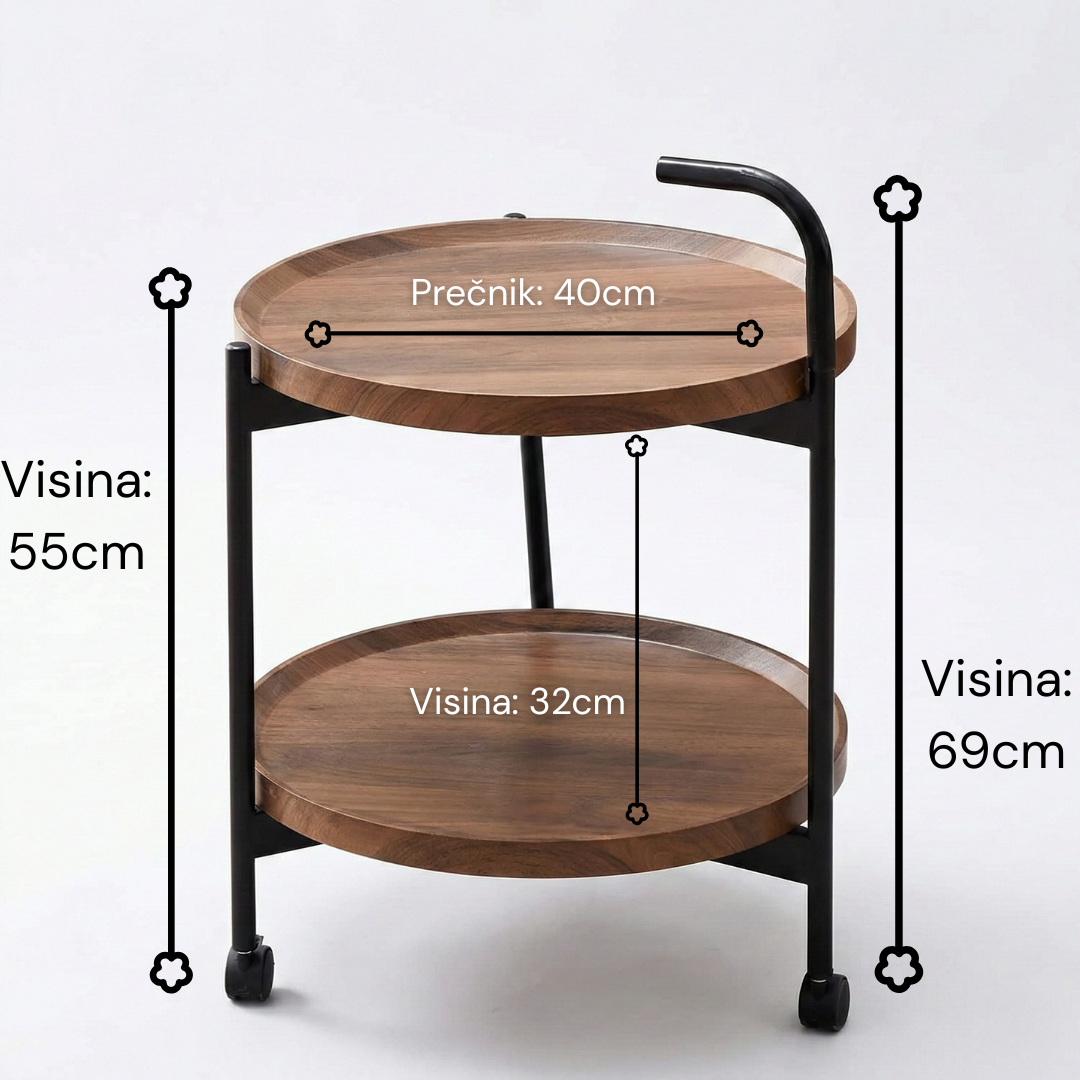 Pokretni bočni okrugli stočić - rs-mangoshop.com