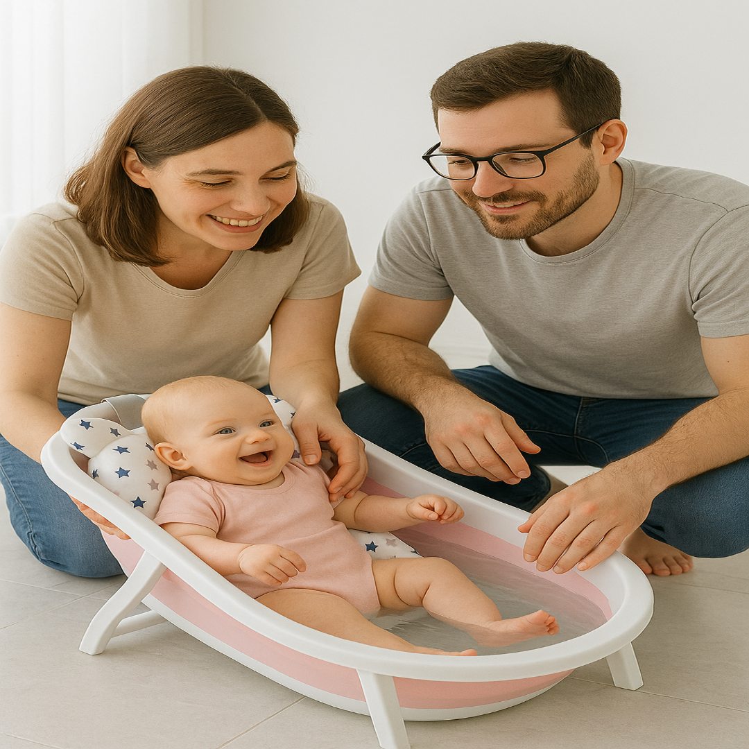 Rasklopiva mini kada za kupanje beba sa jastukom