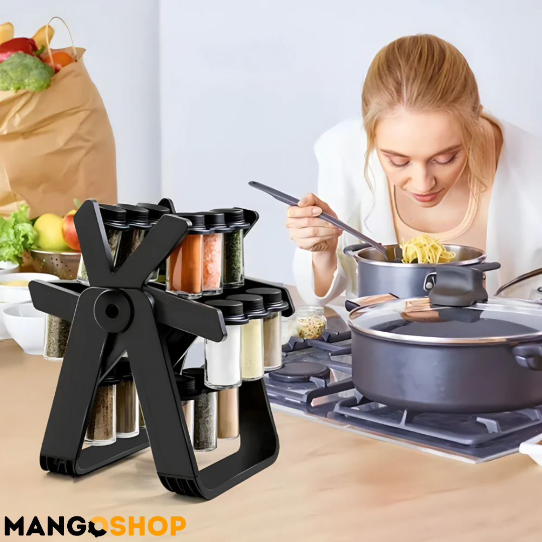Rotirajuci stalak za zacine sa teglicama - rs-mangoshop.com