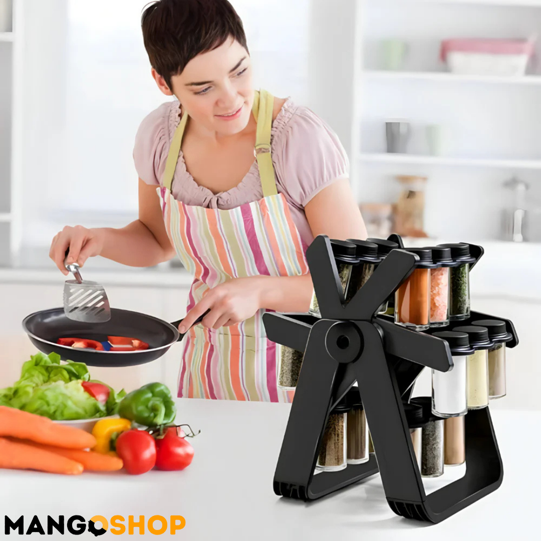 Rotirajuci stalak za zacine sa teglicama - rs-mangoshop.com