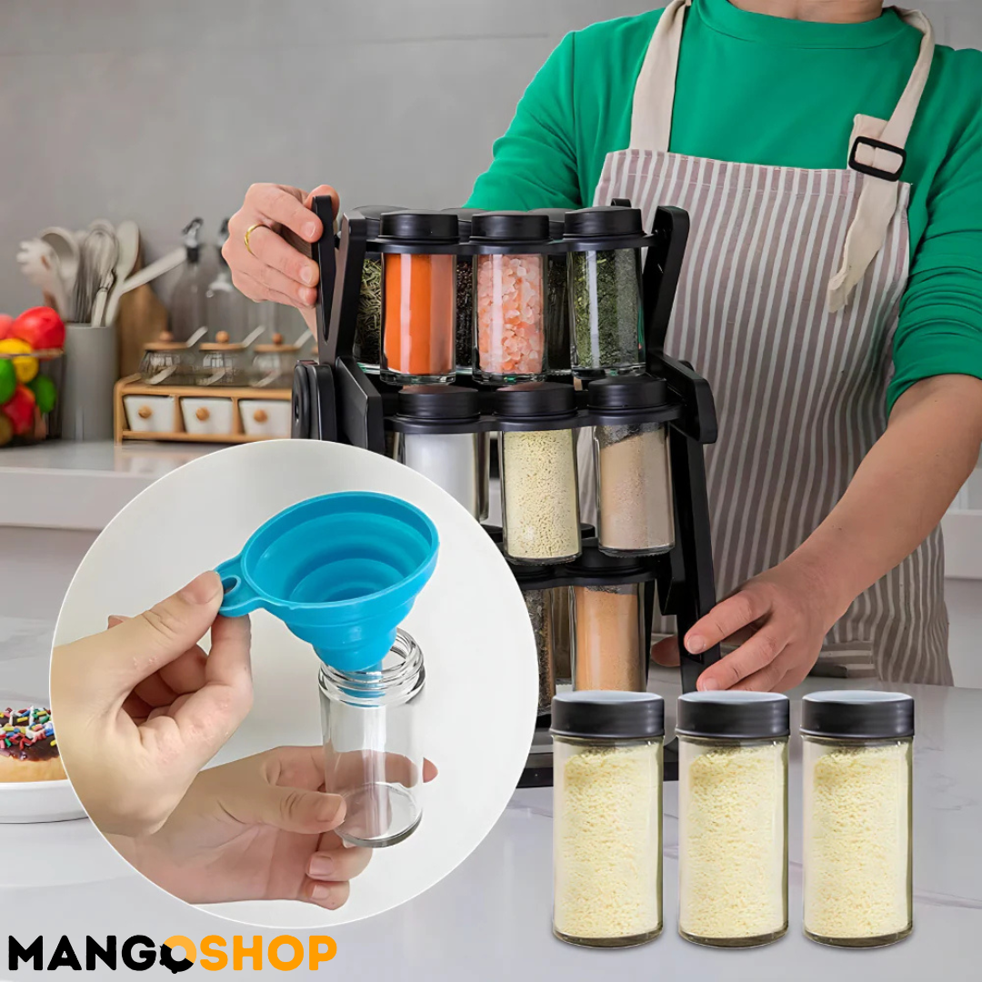 Rotirajuci stalak za zacine sa teglicama - rs-mangoshop.com