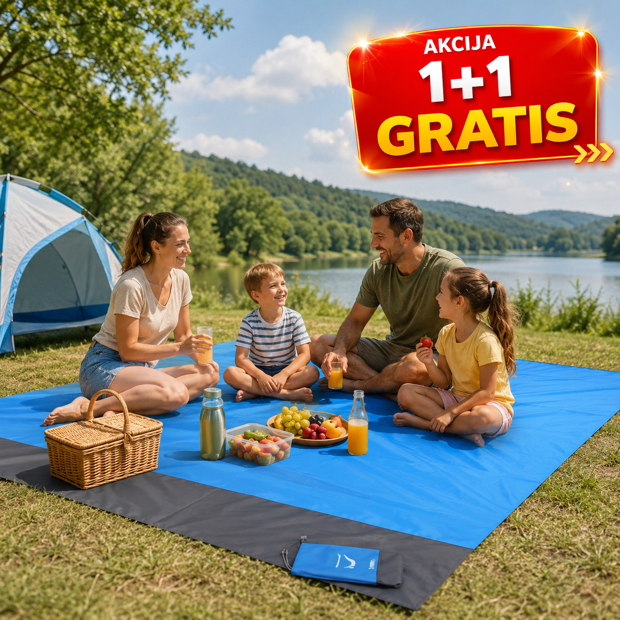 Peškir za plažu i piknik 1+1 GRATIS