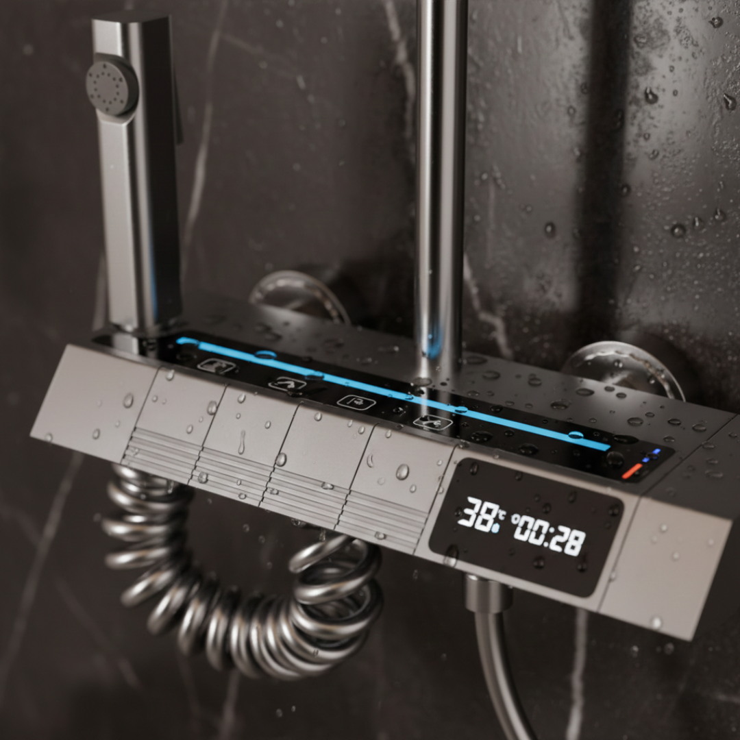 Luksuzni zidni tuš sa dodacima i displejom