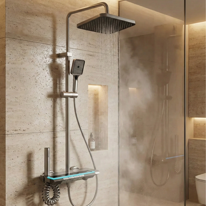 Luksuzni zidni tuš sa dodacima i displejom M2