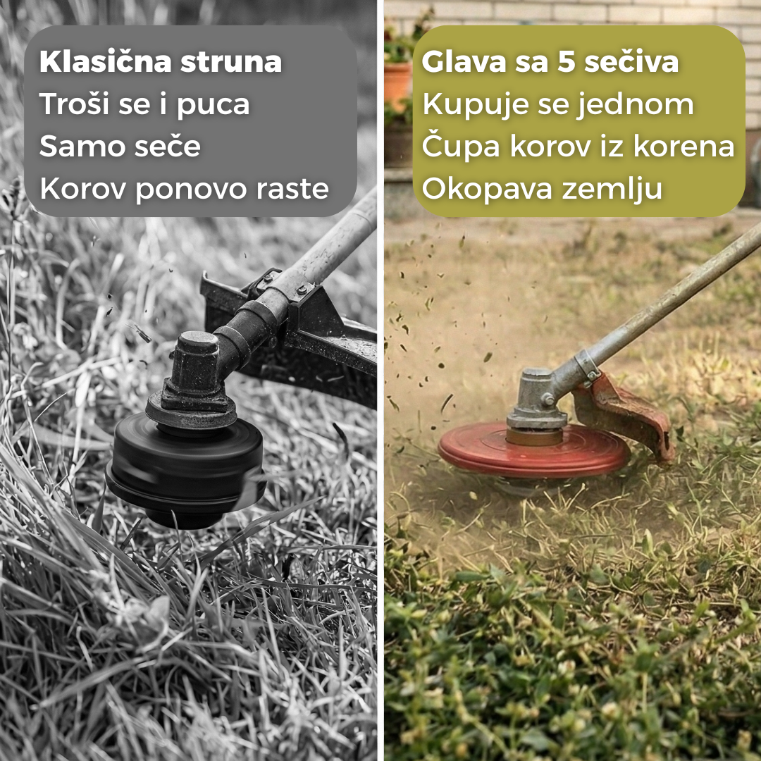 Glava za trimer za uklanjanje korova sa 5 sečiva 1+1 GRATIS