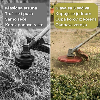 Glava za trimer za uklanjanje korova sa 5 sečiva 1+1 GRATIS