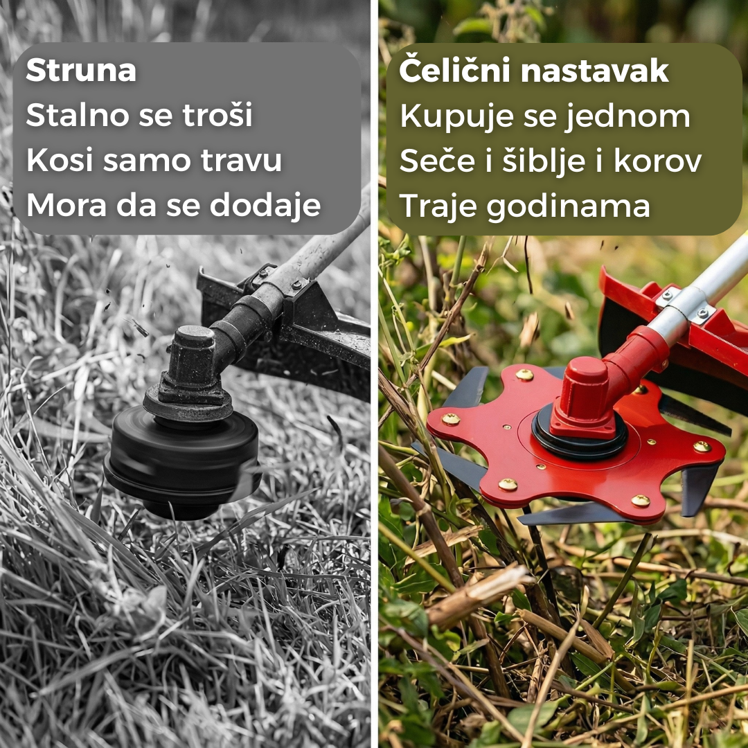 Čelični nastavak za trimer sa 6 oštrica