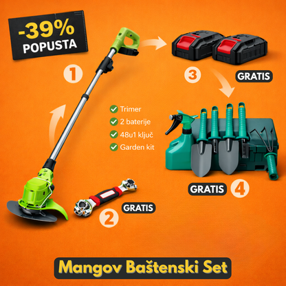 Najjači Aku-Trimer sa 2 Baterije + Veliki Poklon Set za Domaćine