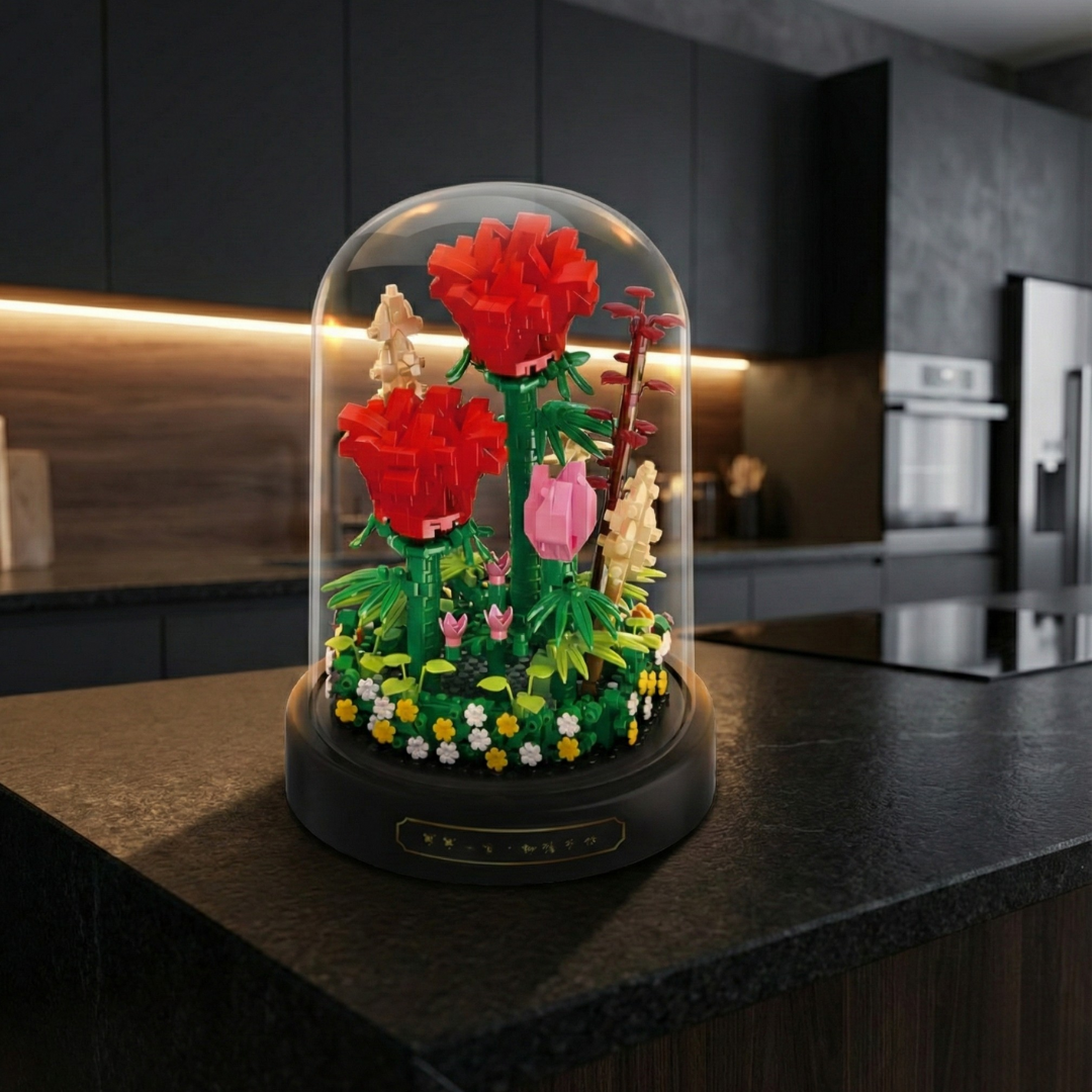 Set kockica za sklapanje ruža sa postoljem i kupolom - 596 delova