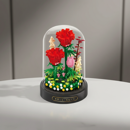 Set kockica za sklapanje ruža sa postoljem i kupolom - 596 delova