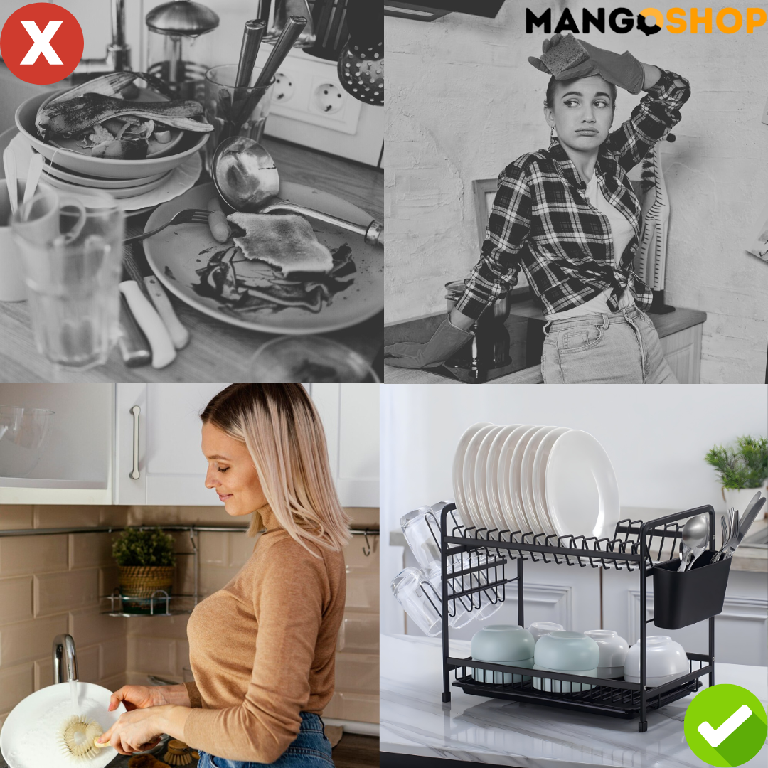 Stalak za sudove - ocedjivac u 2 nivoa - rs-mangoshop.com