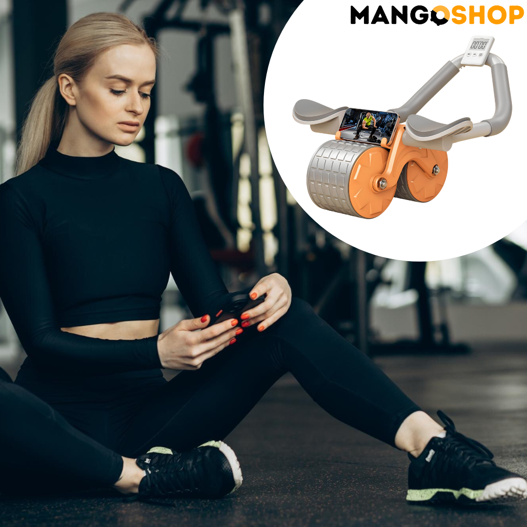 Valjak za trbusnjake sa tajmerom i drzacem za telefon – roler sa povratnim mehanizmom - rs-mangoshop.com