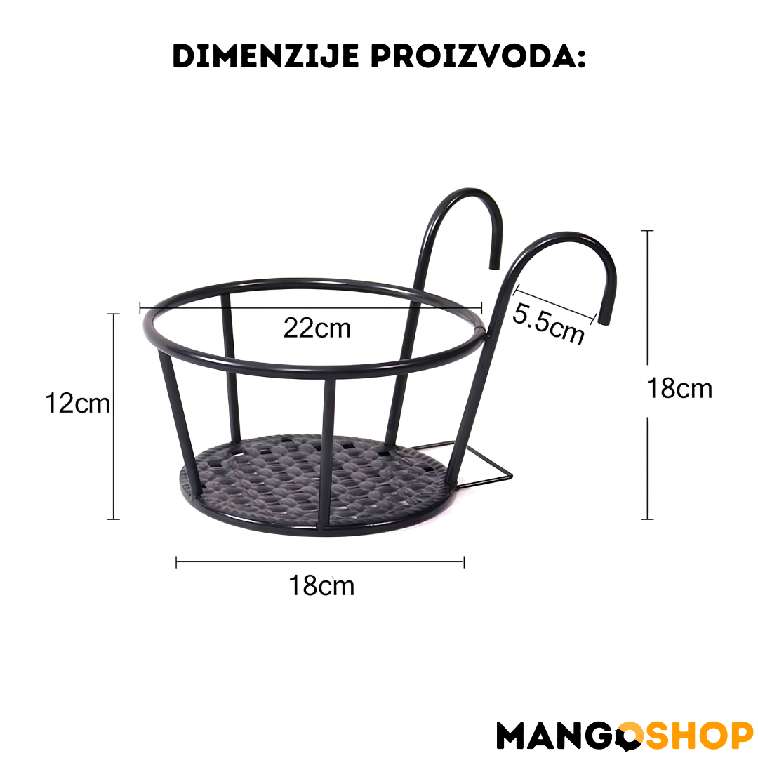 Viseci metalni nosac za cvece - rs-mangoshop.com