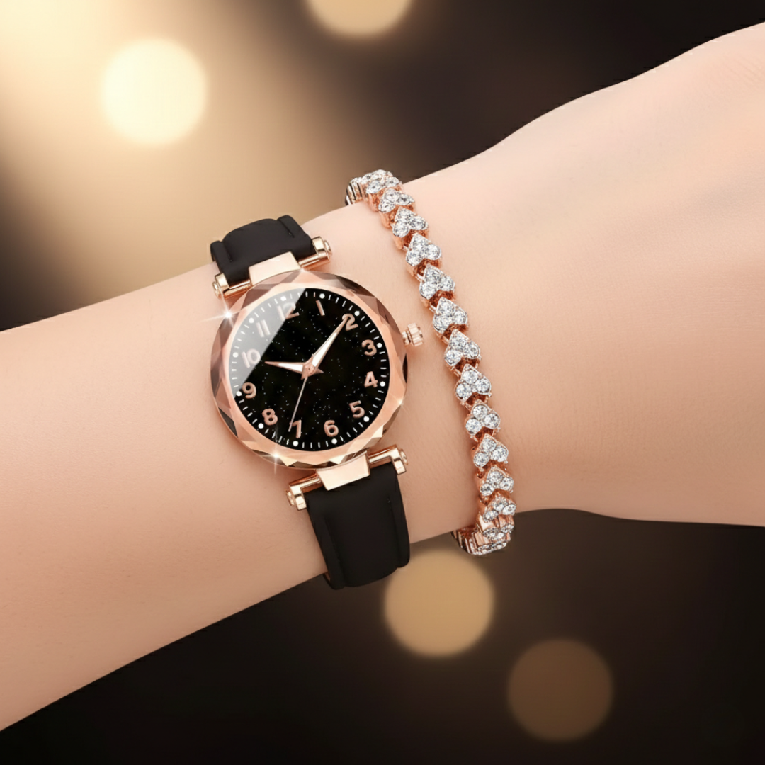 Poklon set ženski sat i elegantna narukvica