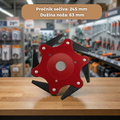 Čelični nastavak za trimer sa 6 oštrica