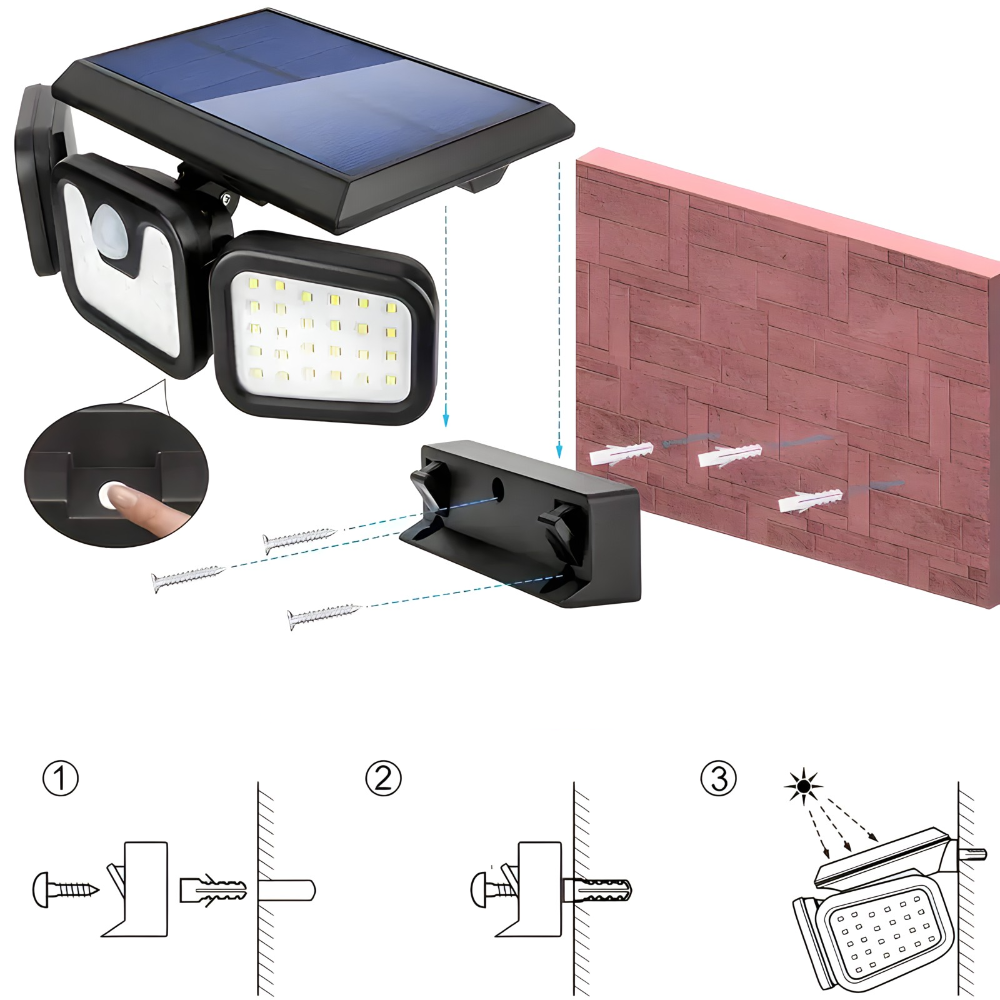 Solarni LED reflektor sa senzorom za dvorište - rs-mangoshop.com