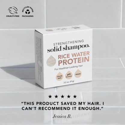 Čvrsti šampon sa proteinom pirinčane vode (100g) + KONDICIONER GRATIS