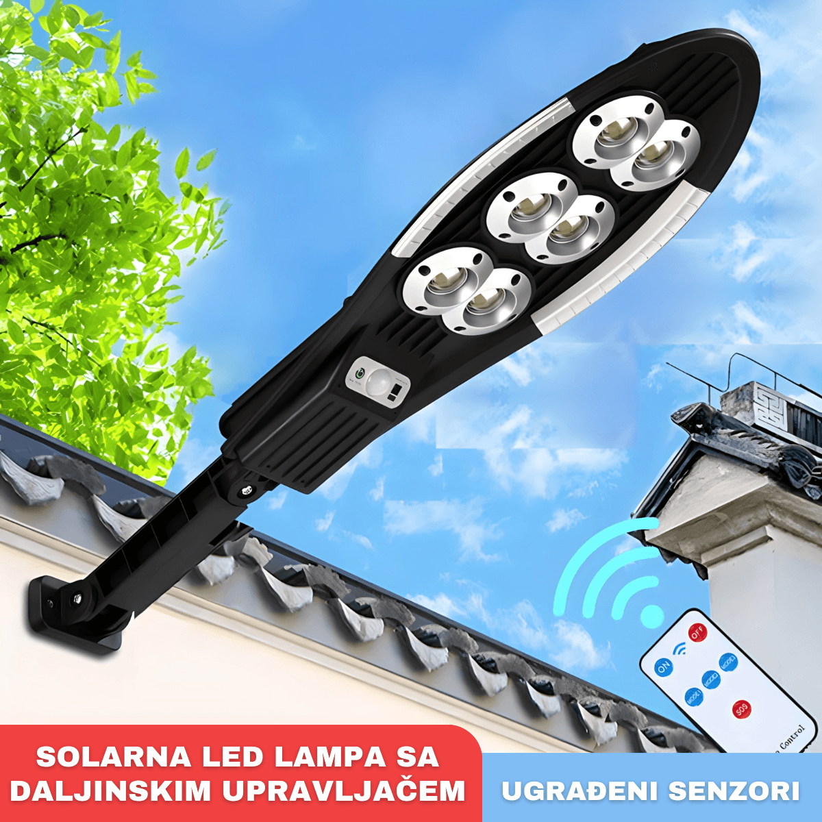 Solarna LED lampa sa daljinskim upravljačem 500 W – Mango shop