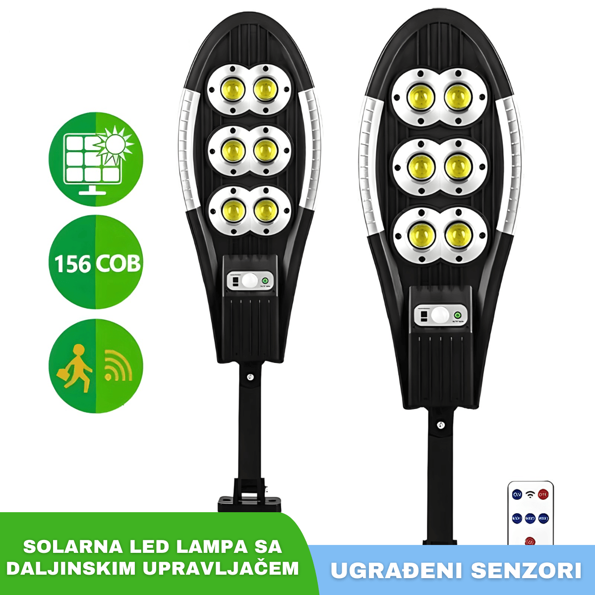 Solarna LED lampa sa daljinskim upravljačem 500 W