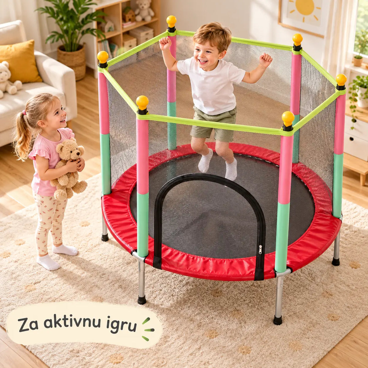 Trambolina za decu sa zaštitnom mrežom 140 cm